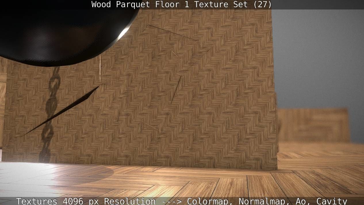 Wood Parquet Floor 1 Texture Set 27 Low-poly 3D model_84