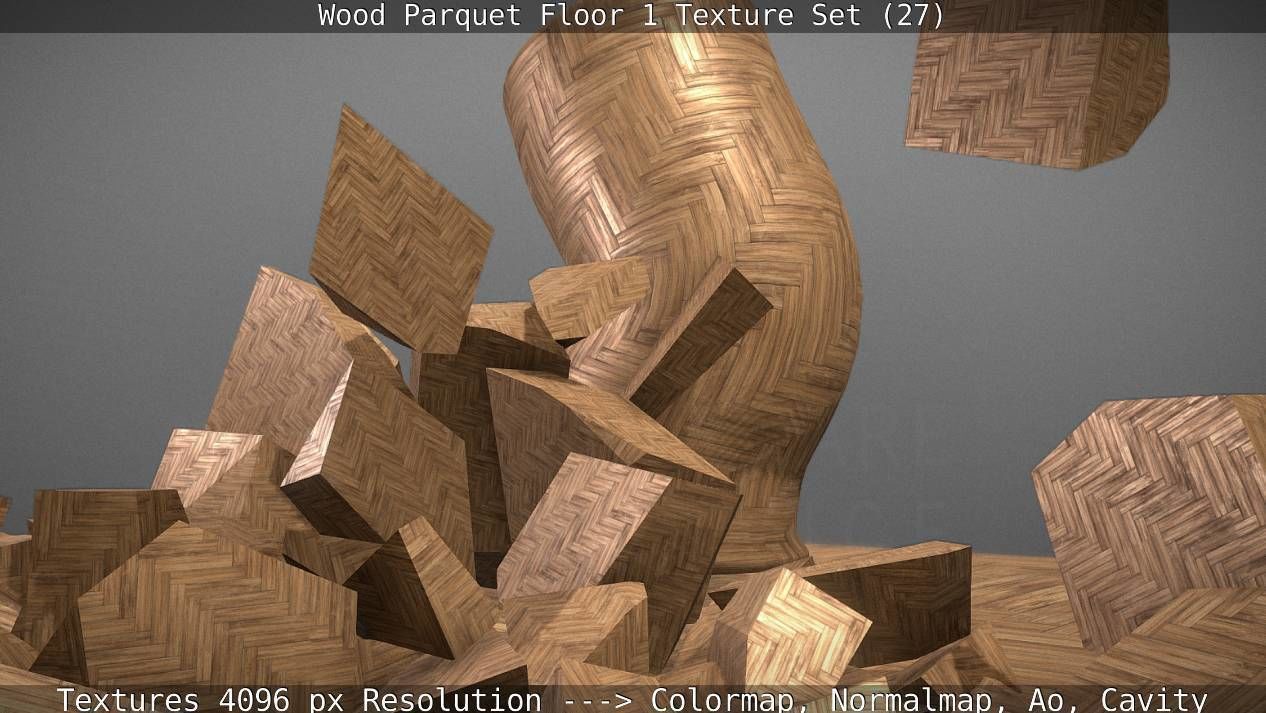 Wood Parquet Floor 1 Texture Set 27 Low-poly 3D model_59