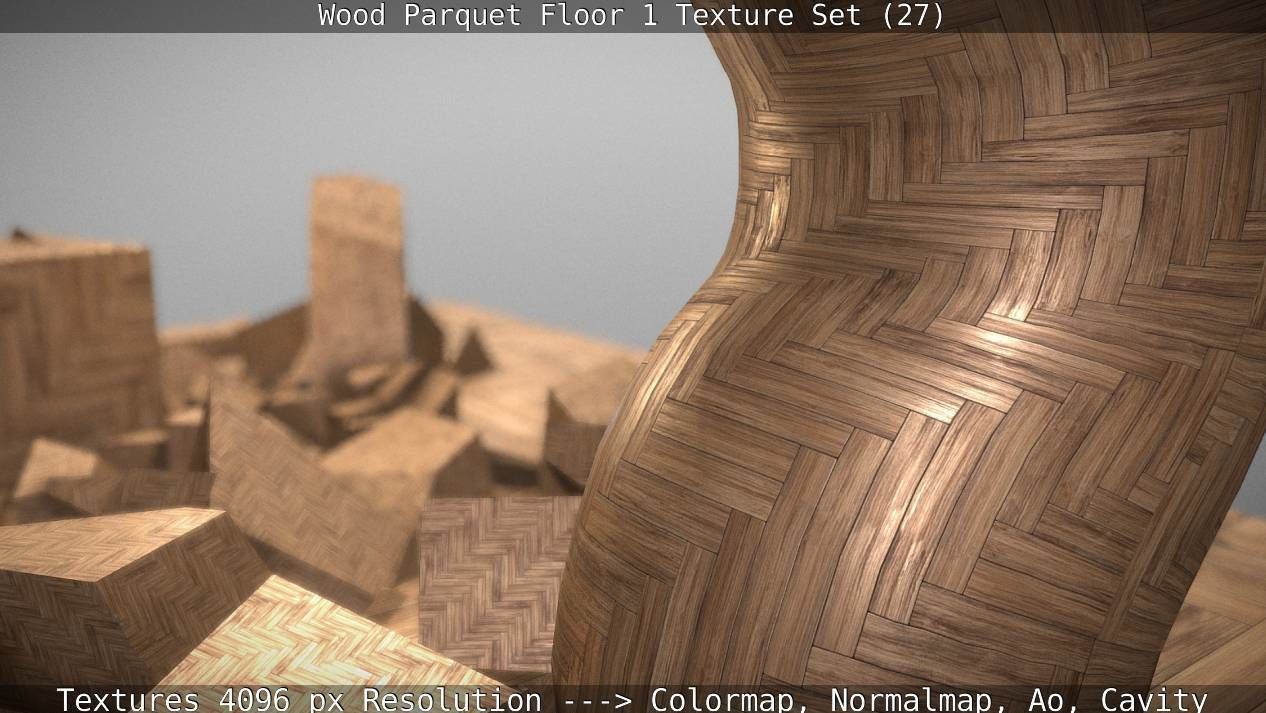 Wood Parquet Floor 1 Texture Set 27 Low-poly 3D model_72