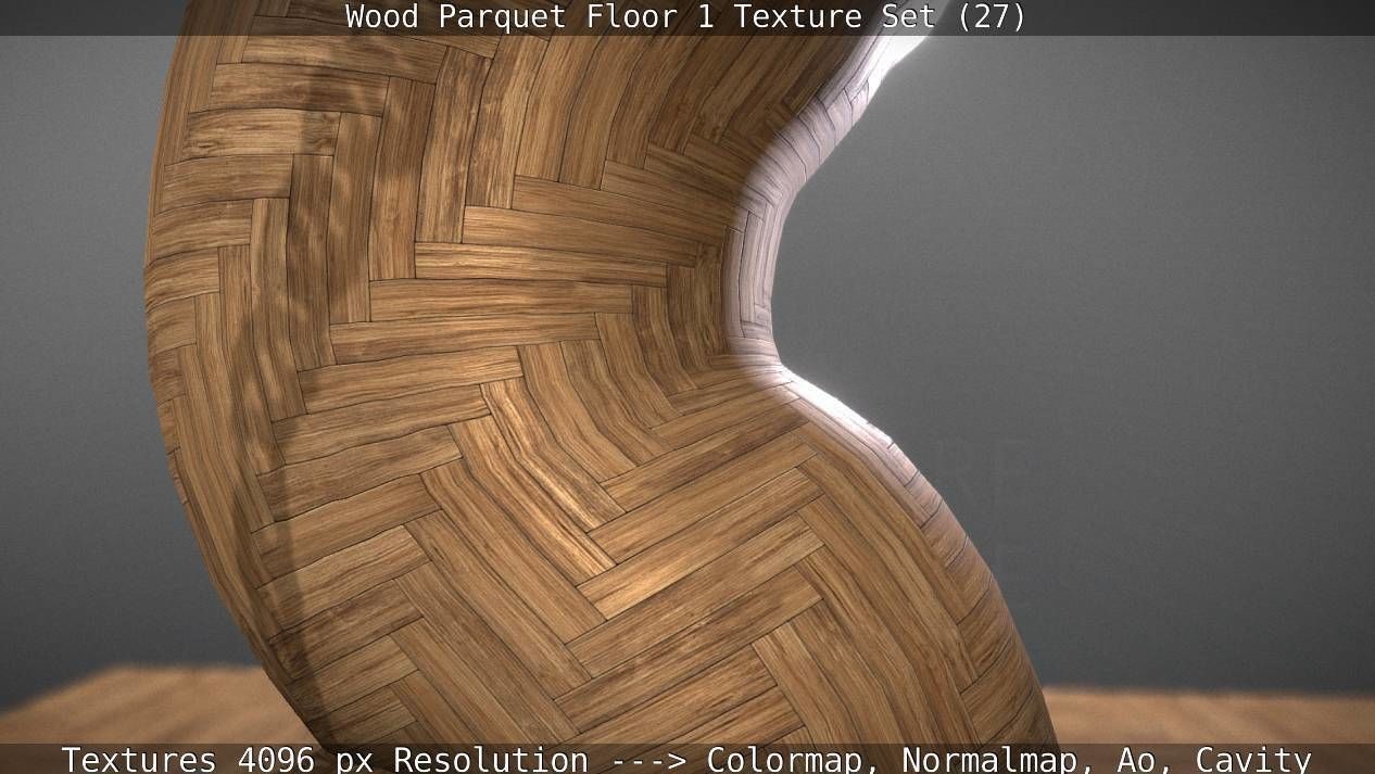 Wood Parquet Floor 1 Texture Set 27 Low-poly 3D model_87