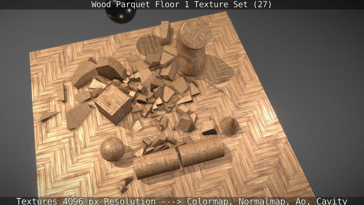 Wood Parquet Floor 1 Texture Set 27 Low-poly 3D model_27