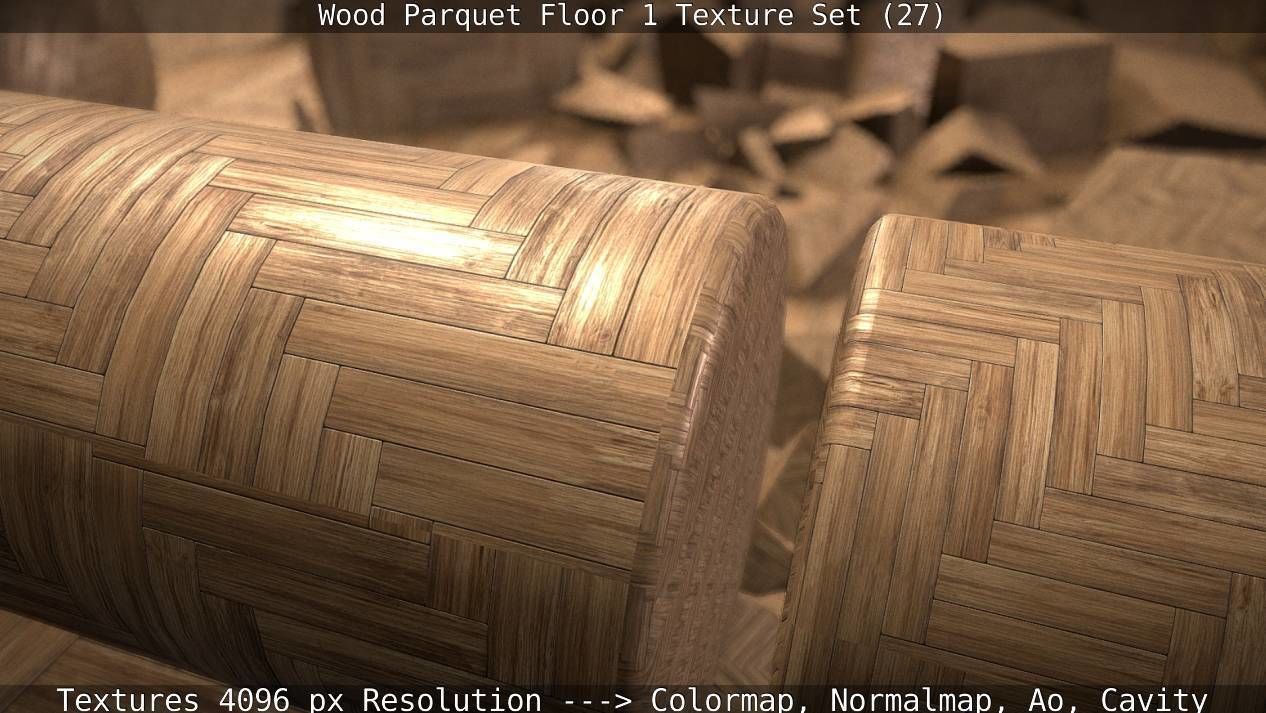 Wood Parquet Floor 1 Texture Set 27 Low-poly 3D model_29