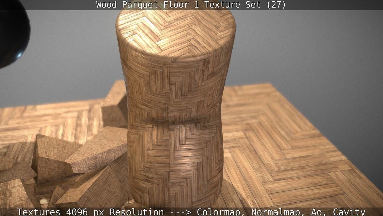 Wood Parquet Floor 1 Texture Set 27 Low-poly 3D model_85