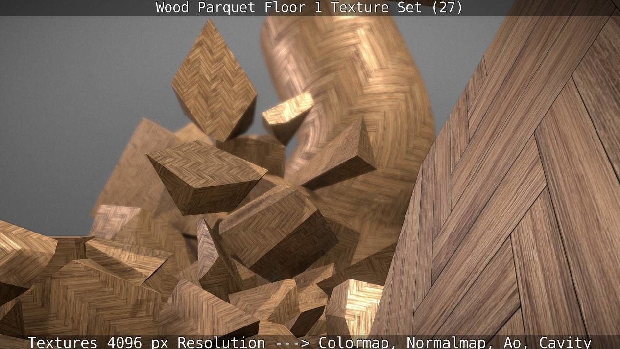 Wood Parquet Floor 1 Texture Set 27 Low-poly 3D model_51