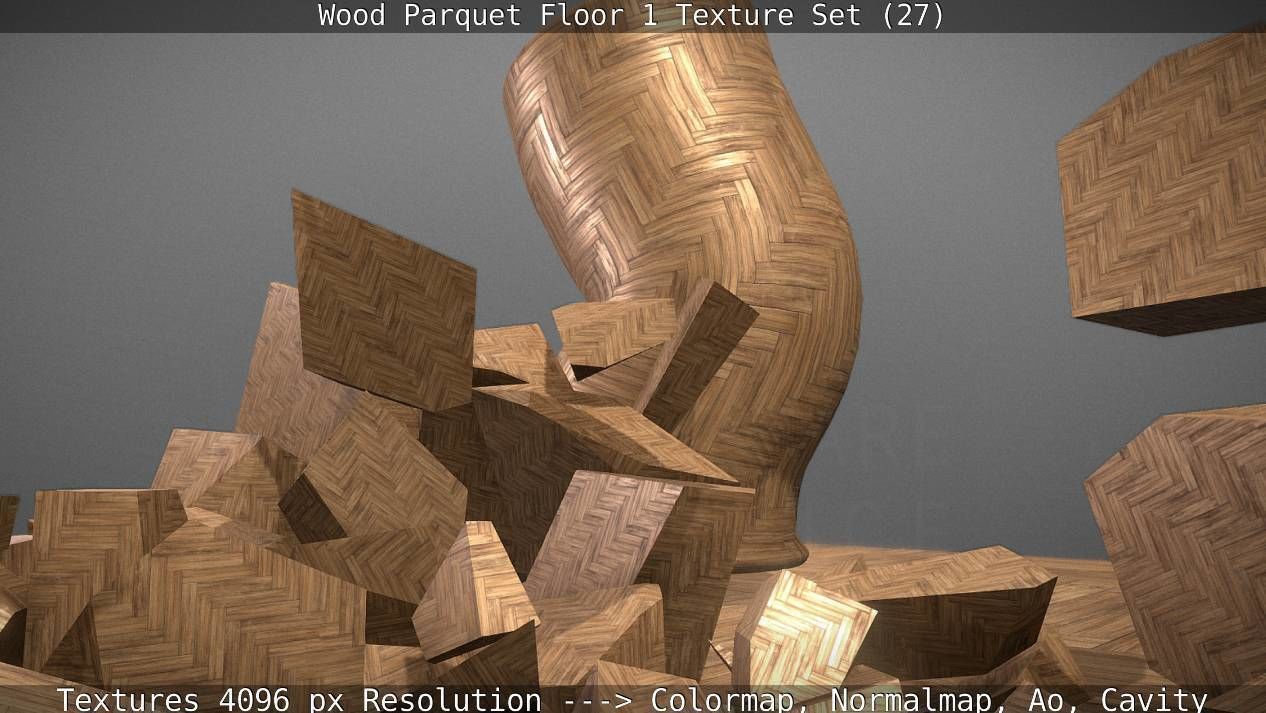 Wood Parquet Floor 1 Texture Set 27 Low-poly 3D model_77