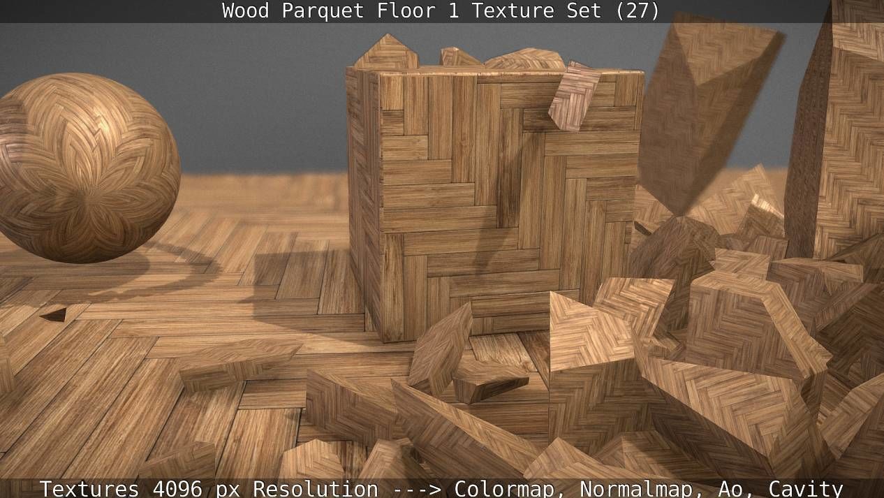 Wood Parquet Floor 1 Texture Set 27 Low-poly 3D model_65