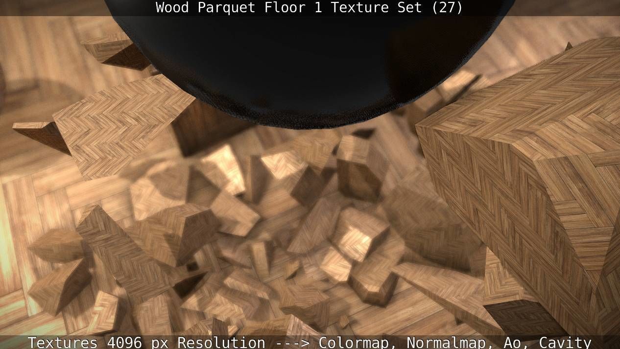 Wood Parquet Floor 1 Texture Set 27 Low-poly 3D model_78