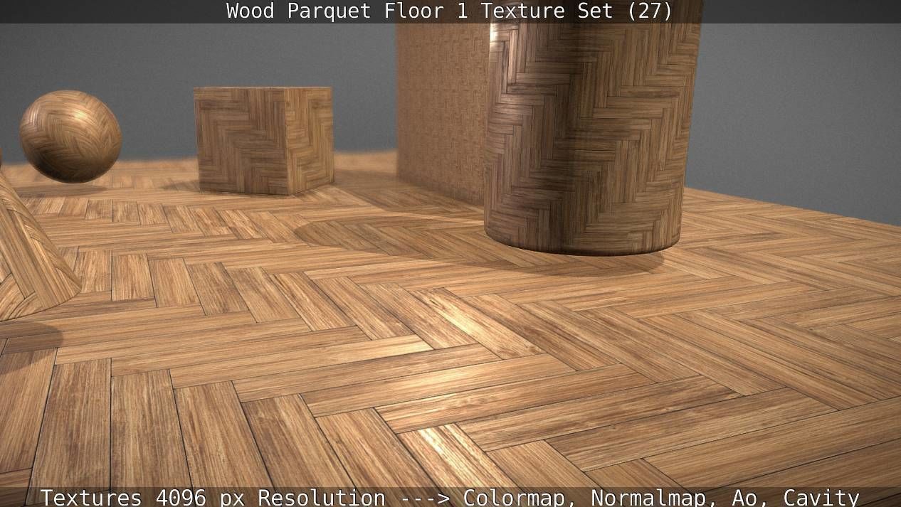 Wood Parquet Floor 1 Texture Set 27 Low-poly 3D model_47