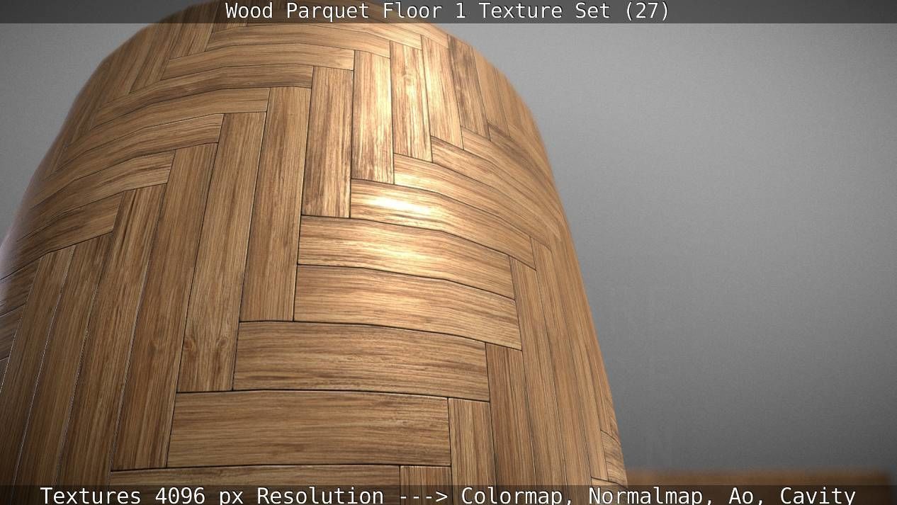 Wood Parquet Floor 1 Texture Set 27 Low-poly 3D model_76