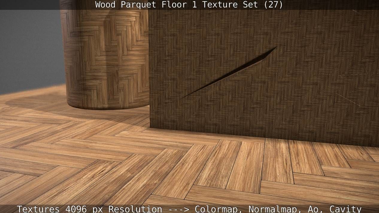 Wood Parquet Floor 1 Texture Set 27 Low-poly 3D model_62