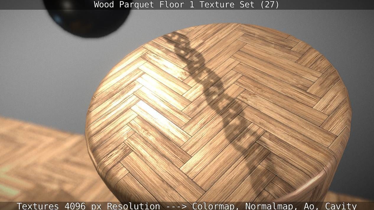 Wood Parquet Floor 1 Texture Set 27 Low-poly 3D model_49