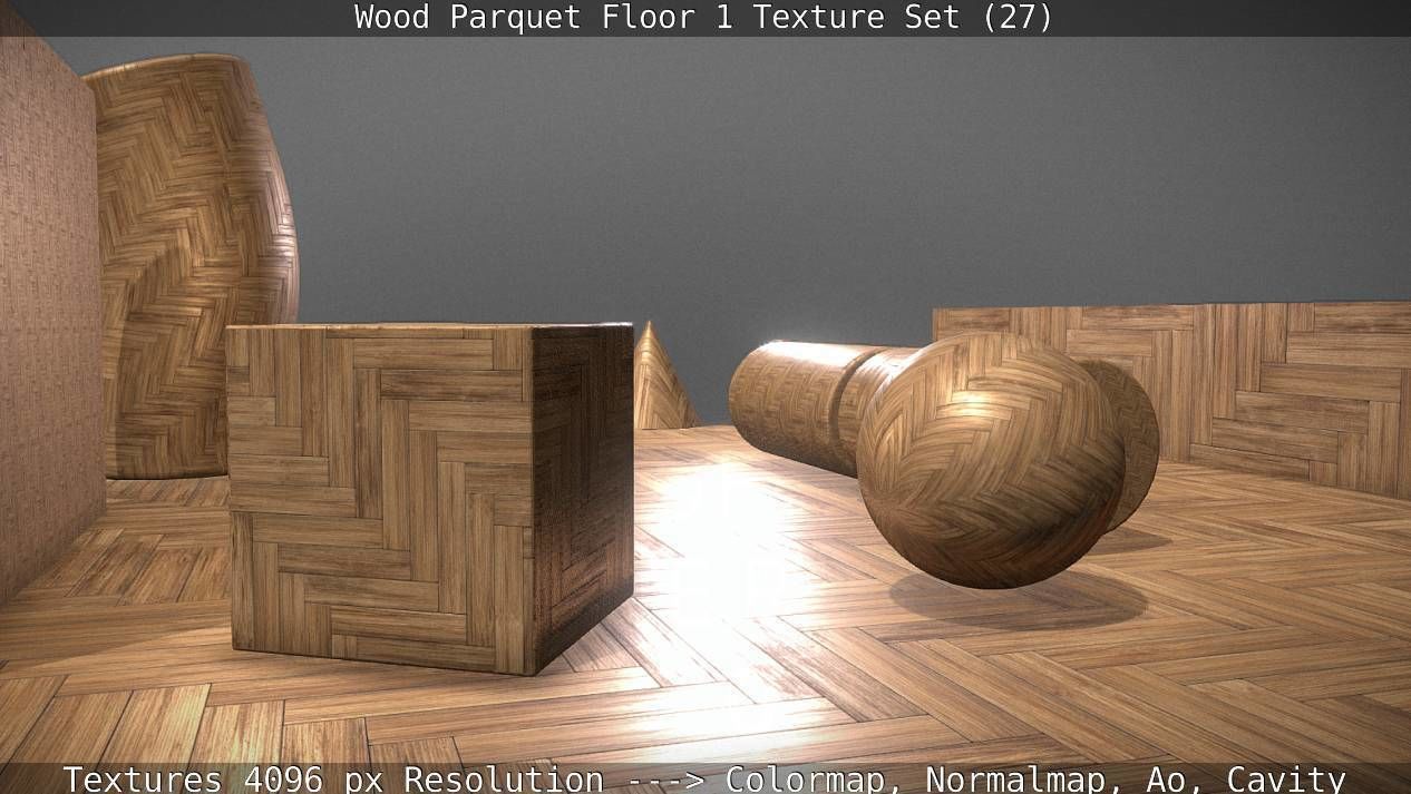 Wood Parquet Floor 1 Texture Set 27 Low-poly 3D model_75