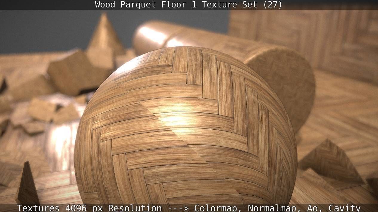 Wood Parquet Floor 1 Texture Set 27 Low-poly 3D model_79