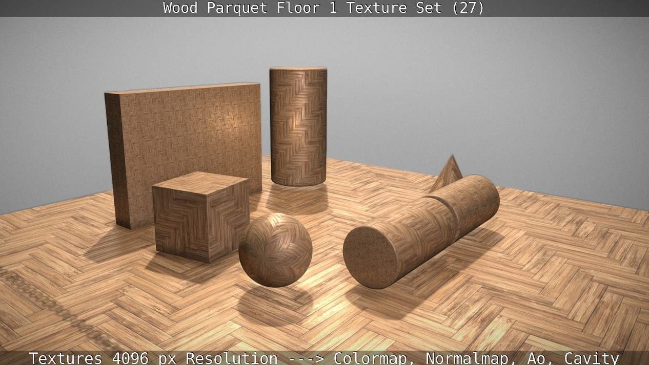Wood Parquet Floor 1 Texture Set 27 Low-poly 3D model_67