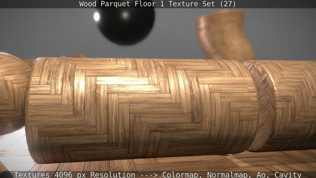 Wood Parquet Floor 1 Texture Set 27 Low-poly 3D model_63