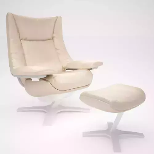 Lowpoly Natuzzi Revive Chair and Ottoman