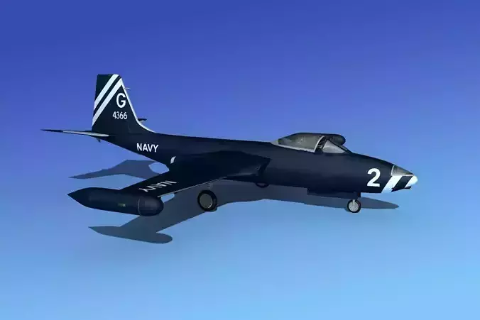 McDonnell F2H4 Banshee V06 3D model