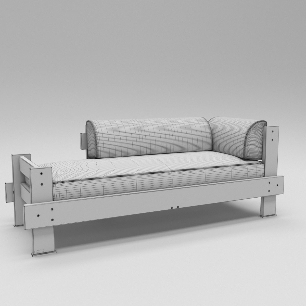 Modern divan sofa  3D model_2