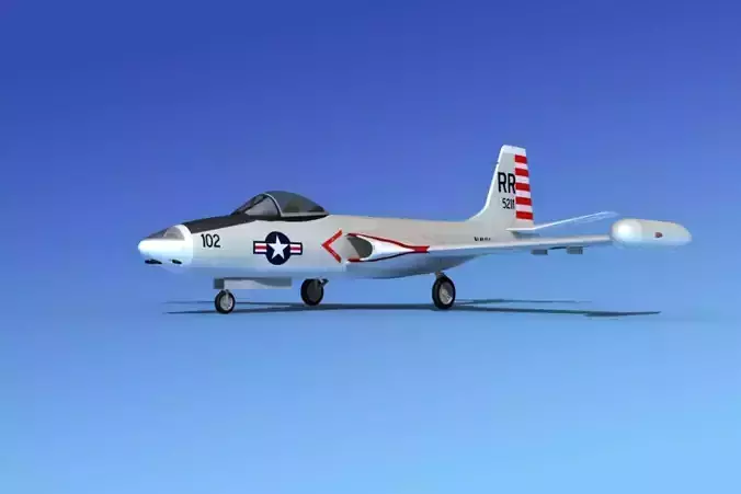 McDonnell F2H4 Banshee V08 3D model