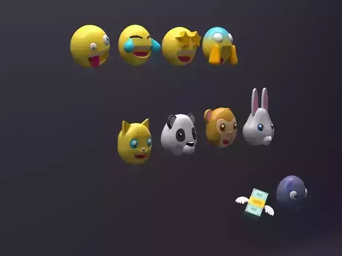 Emoji 10 Pack 3D model