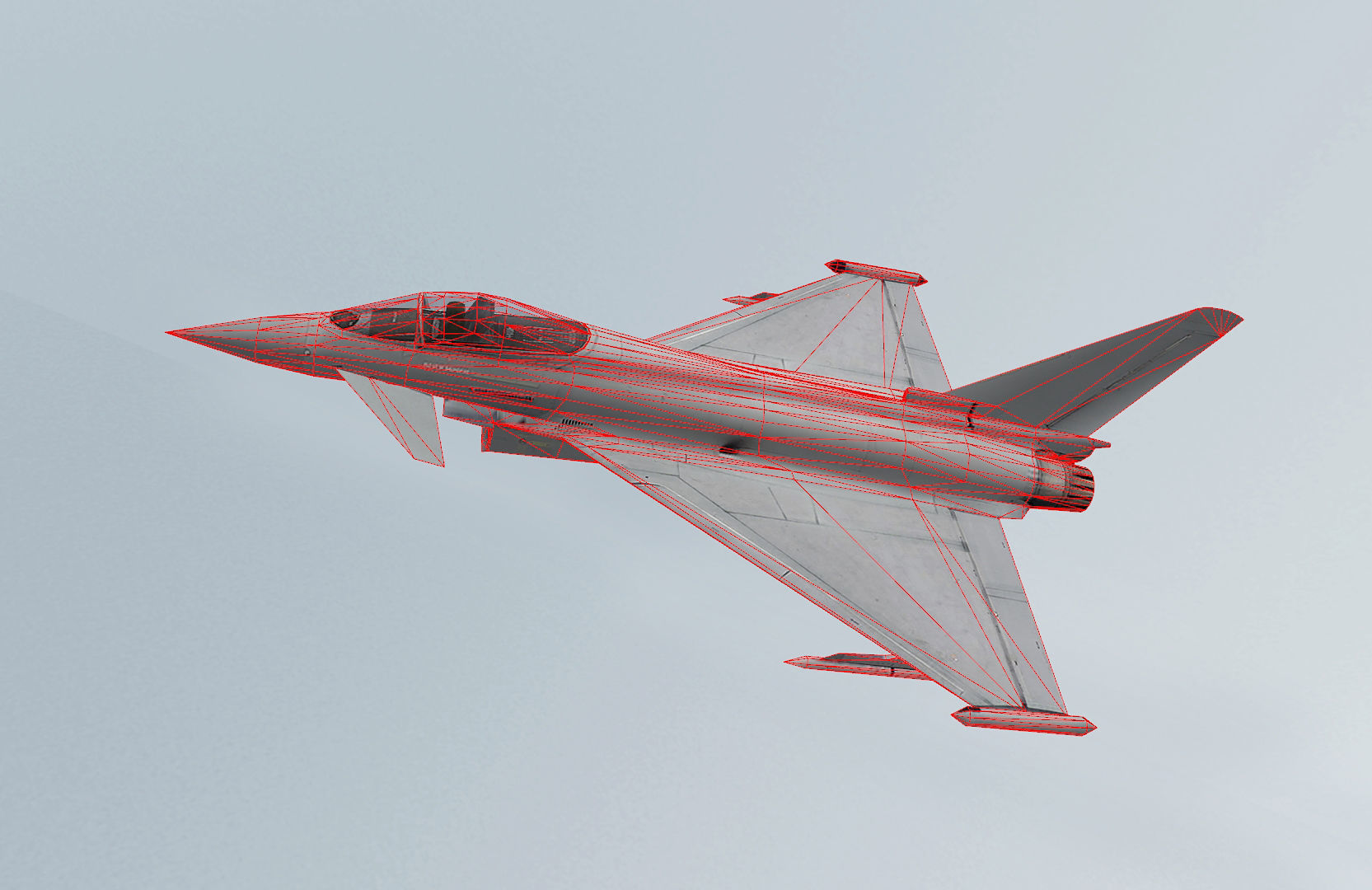 Eurofighter F2 Typhoon Low-poly 3D model_2