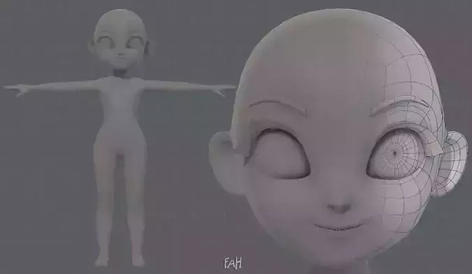 Base mesh girl characterV08