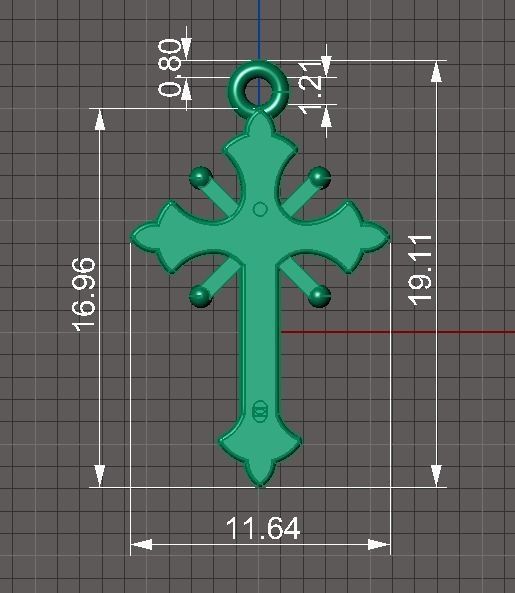 Cross two parts 3dm stl obj 3D print model_2
