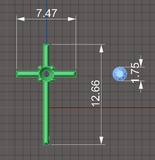 Cross two parts 3dm stl obj 3D print model_3