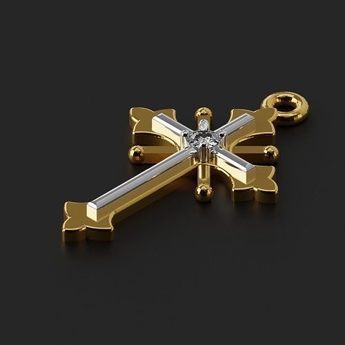 Cross two parts 3dm stl obj 3D print model