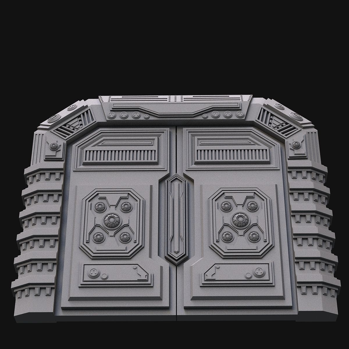 Sci fi door 3D model_3