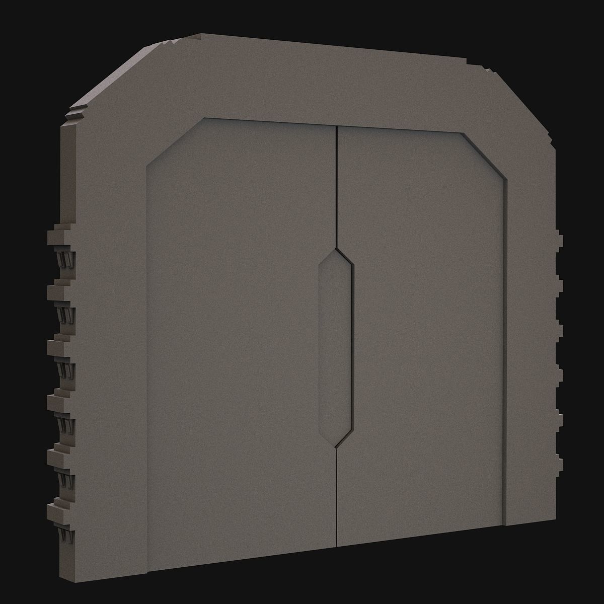 Sci fi door 3D model_5
