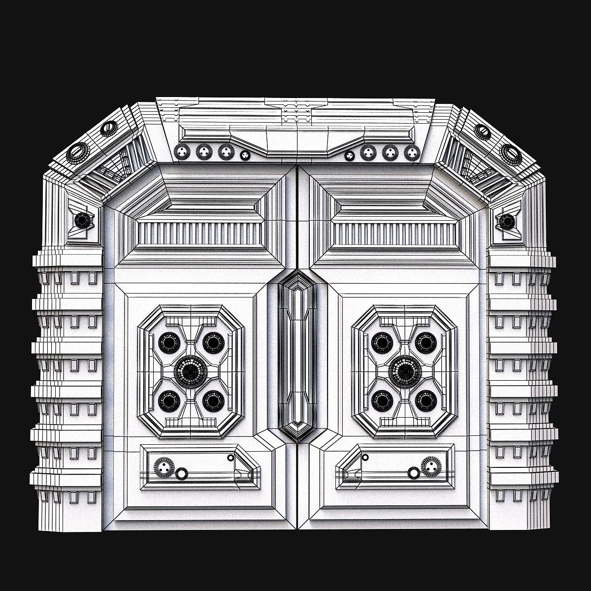 Sci fi door 3D model_7