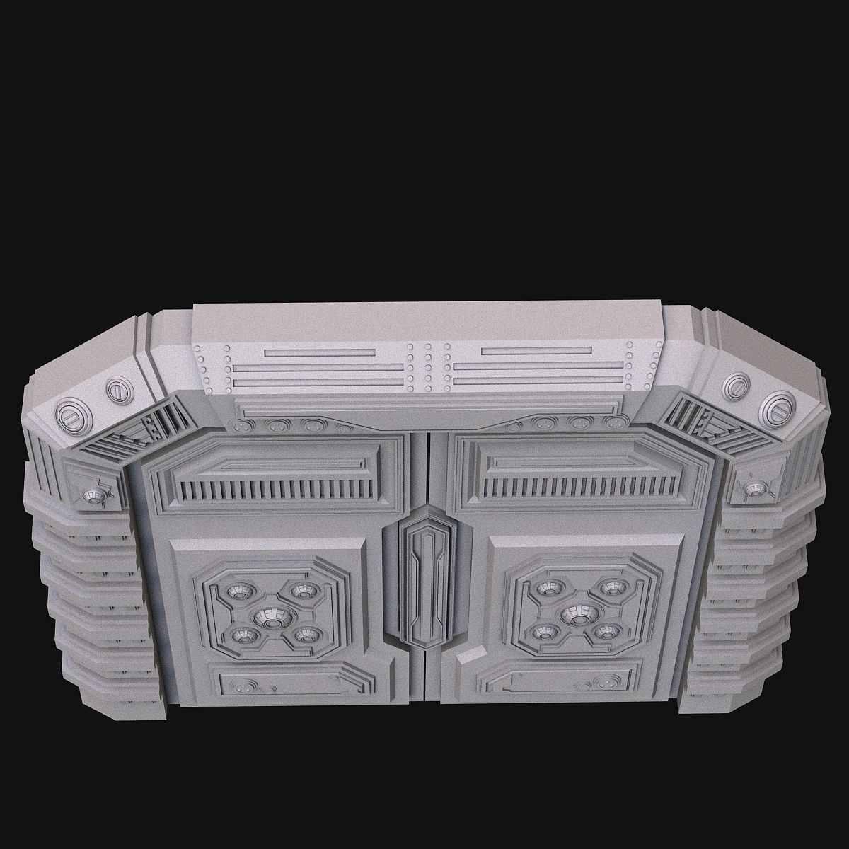 Sci fi door 3D model_2
