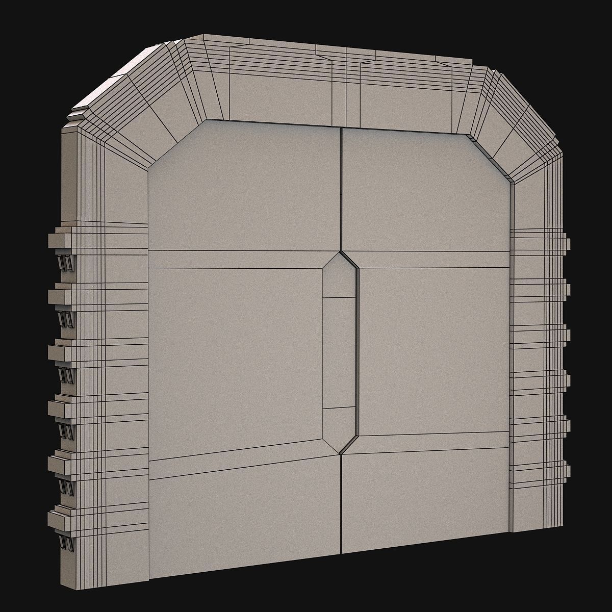 Sci fi door 3D model_8