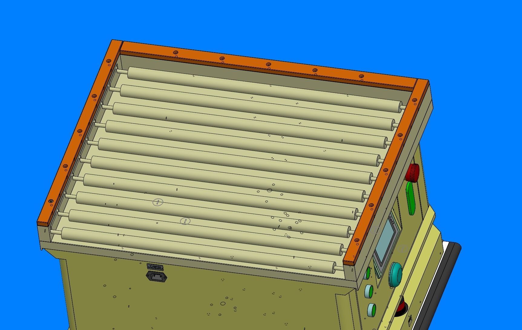 AGV carriage car of belt roller conveyor 3D model_10