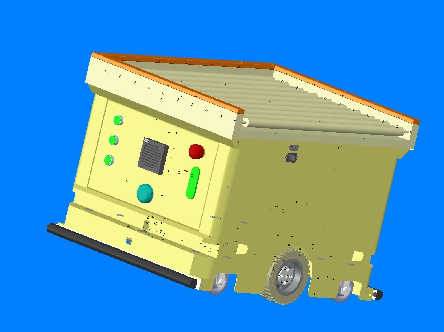 AGV carriage car of belt roller conveyor 3D model_13