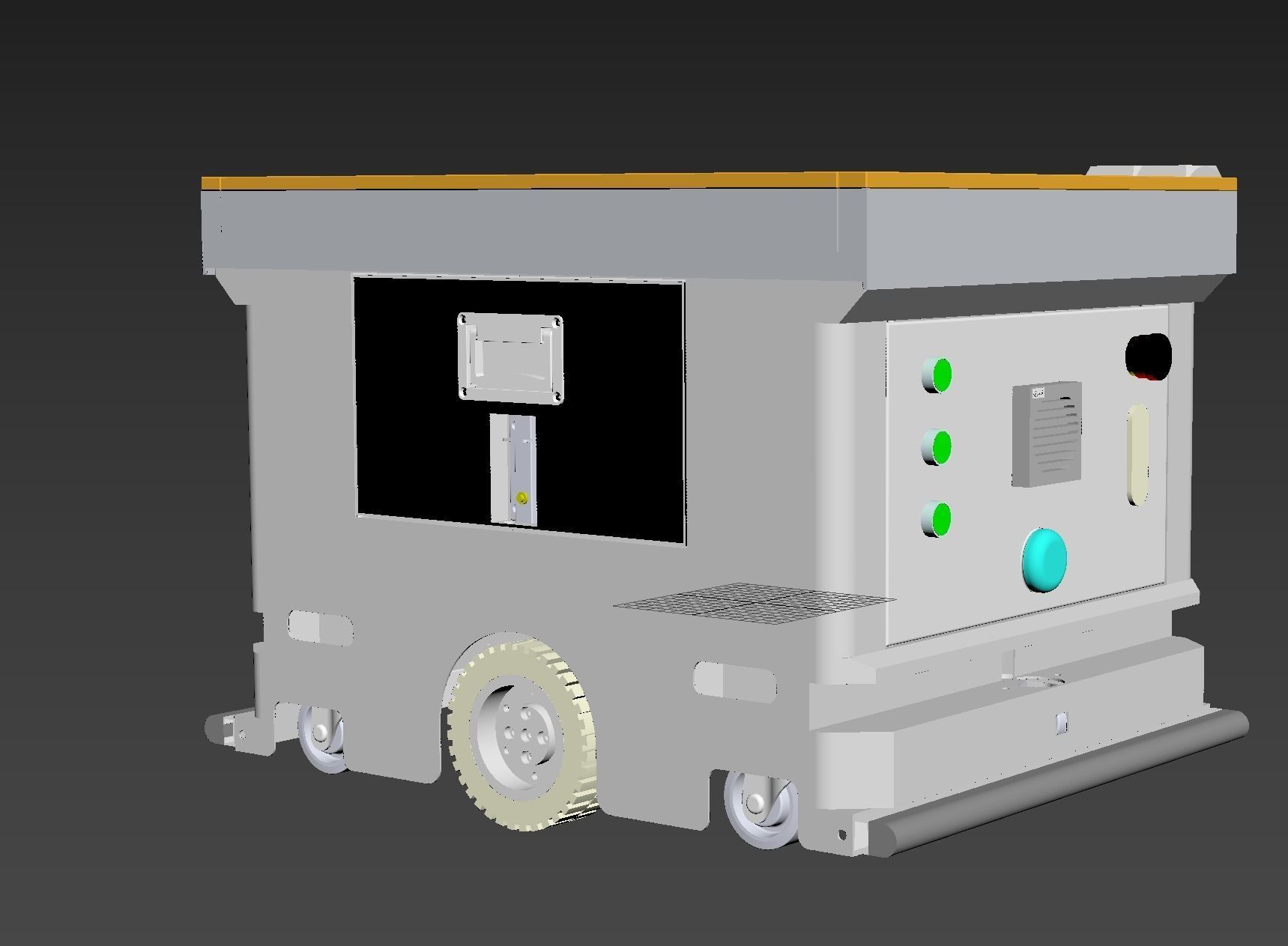 AGV carriage car of belt roller conveyor 3D model_7