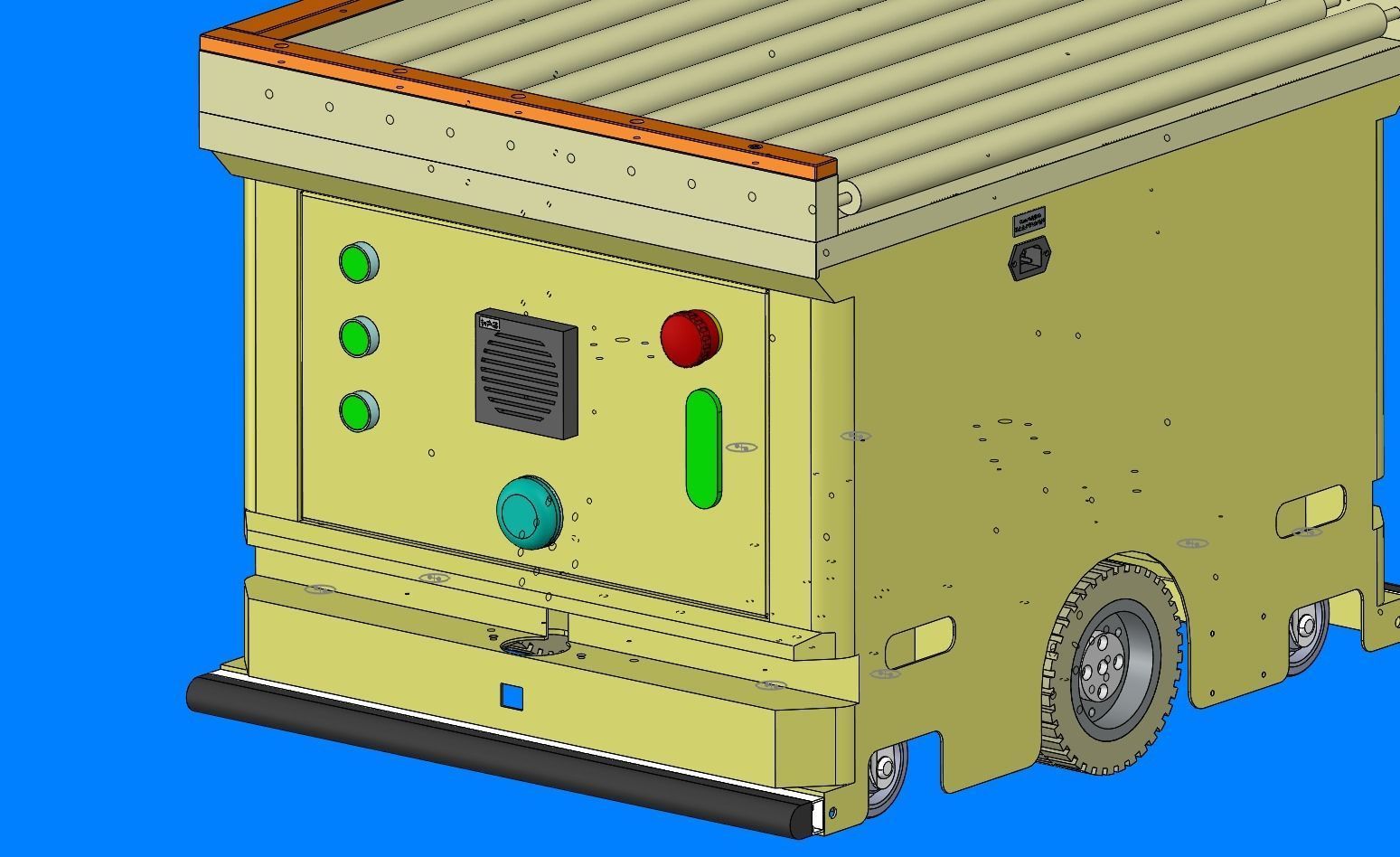 AGV carriage car of belt roller conveyor 3D model_9