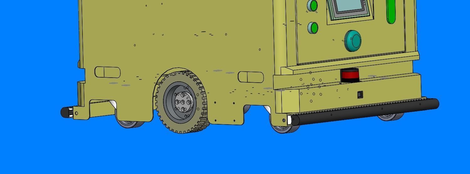 AGV carriage car of belt roller conveyor 3D model_11