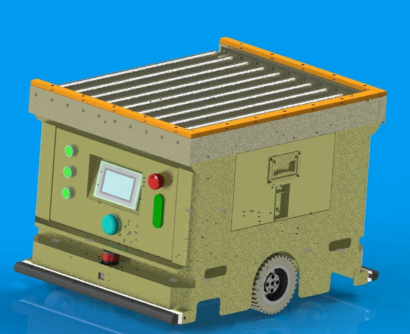 AGV carriage car of belt roller conveyor 3D model_5