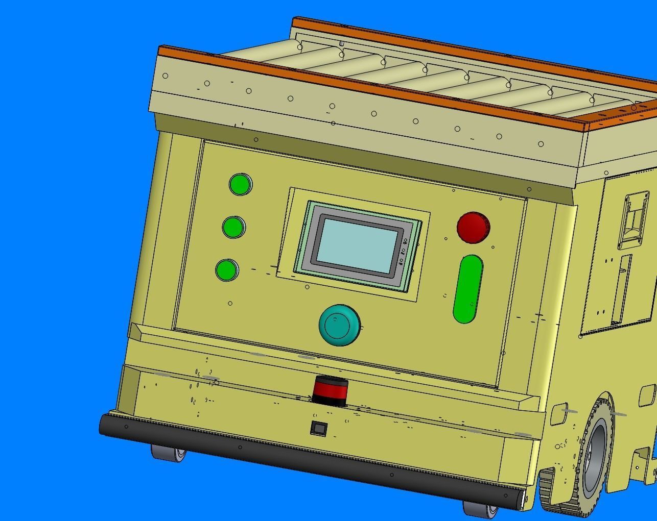 AGV carriage car of belt roller conveyor 3D model_8