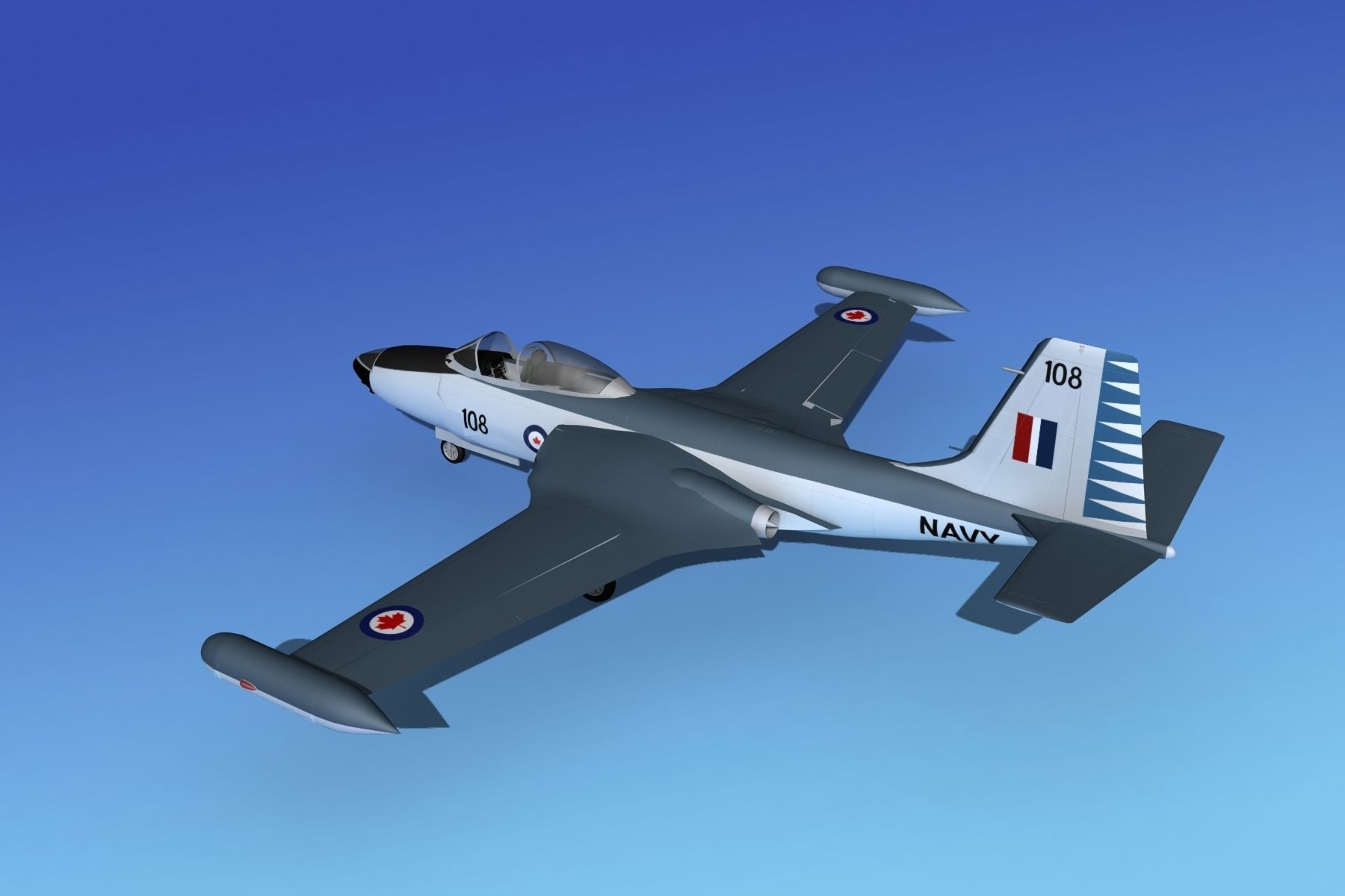 McDonnell F2H4 Banshee V14 3D model_7