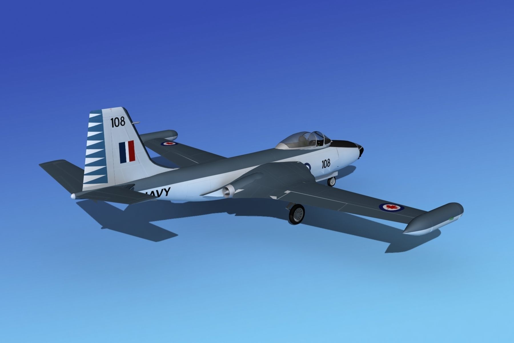 McDonnell F2H4 Banshee V14 3D model_5
