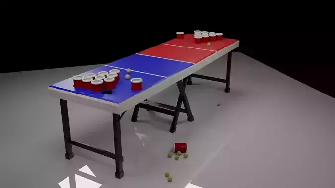 Low Poly Beer Pong Table