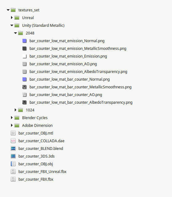 Bar Counter Low-poly 3D model_9