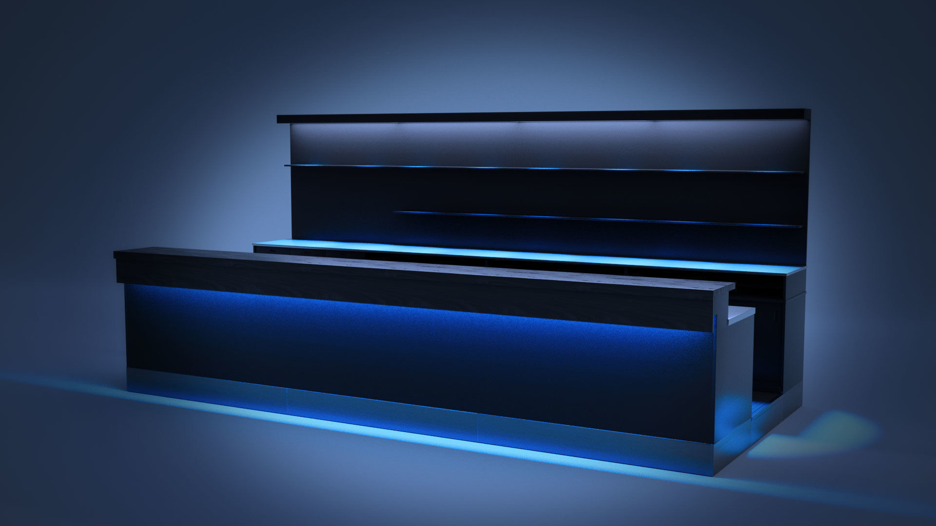 Bar Counter Low-poly 3D model_4