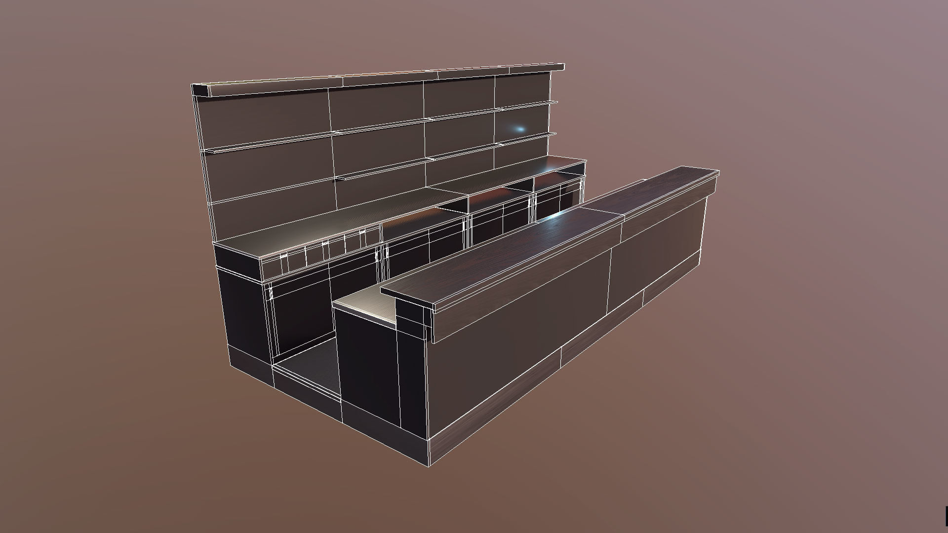 Bar Counter Low-poly 3D model_15