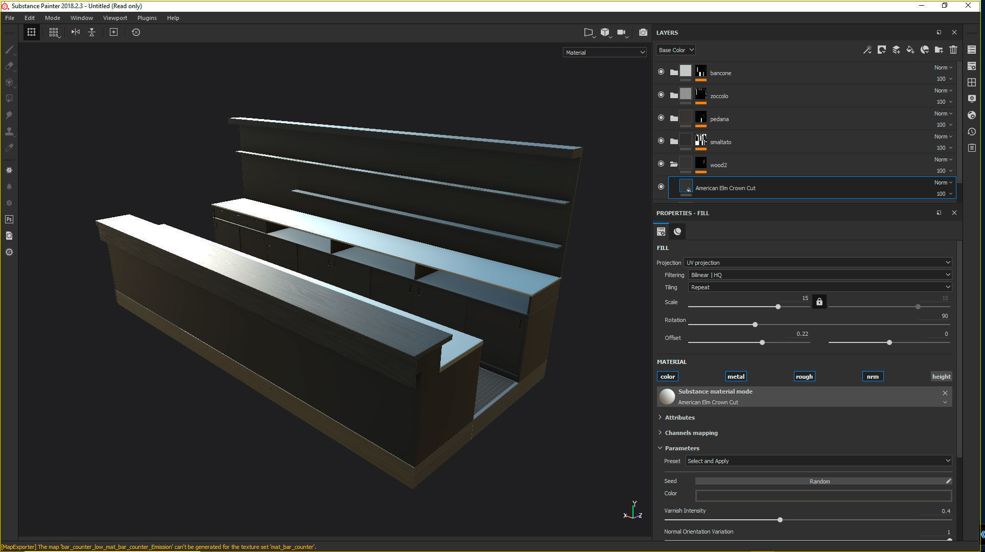 Bar Counter Low-poly 3D model_8