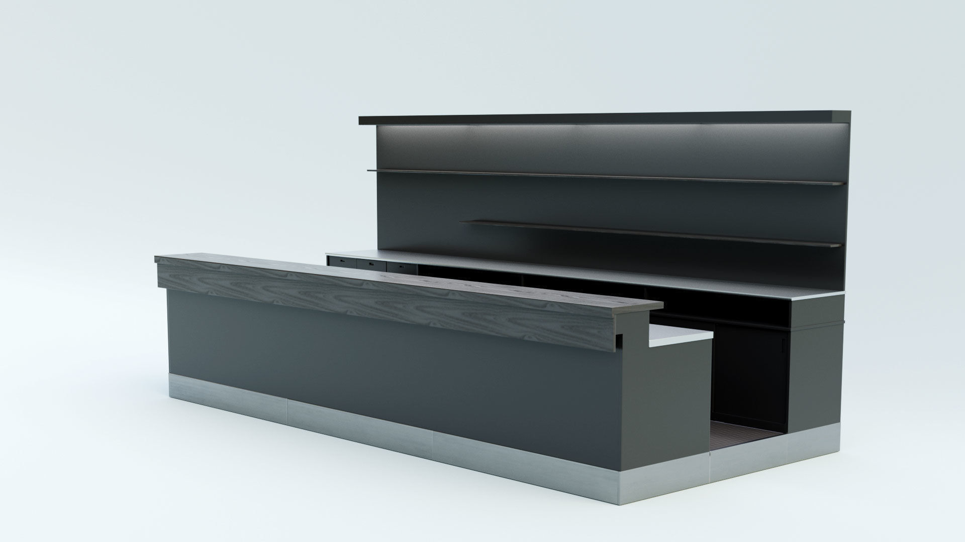 Bar Counter Low-poly 3D model_5