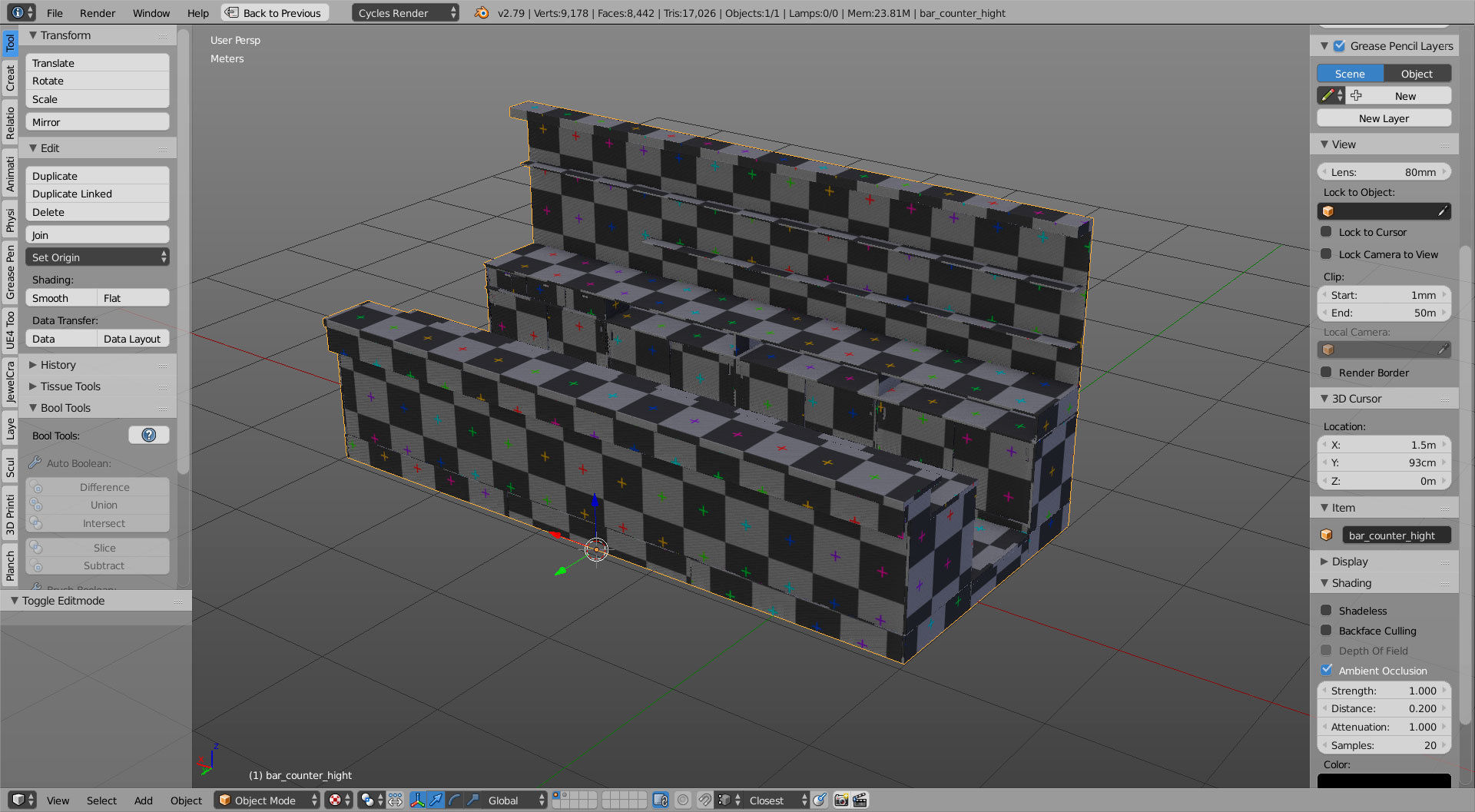 Bar Counter Low-poly 3D model_13